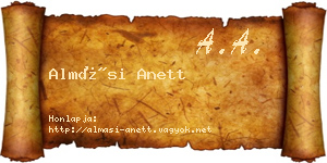 Almási Anett névjegykártya